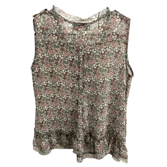 MYTH NYC Floral Sleeveless Pleated Button Front Blouse Sz Small - Picture 2 of 9